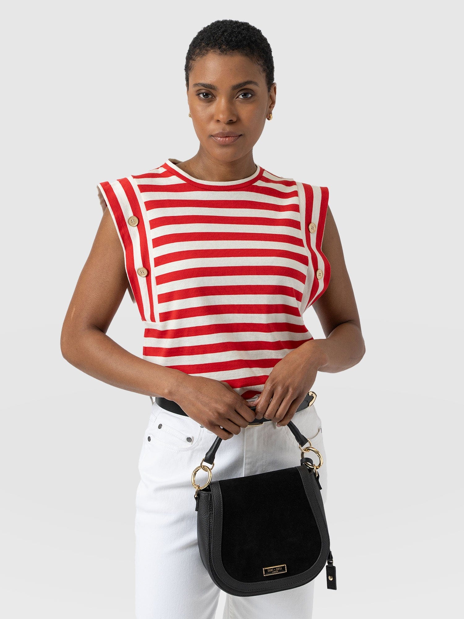 Rowan Tee - Red Stripe - Women's T-Shirts | Saint + Sofia® USA